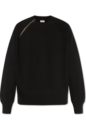 Burberry Round-neck Knitwear, male, , M, Zip-Detail Wool Jumper