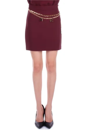 Elisabetta Franchi Short Skirts, female, , M, Bordeaux Skirt with Zipper Closure