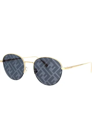 Fendi Sunglasses, unisex, , 52 MM, Round Glamour Sunglasses with Blue Lens