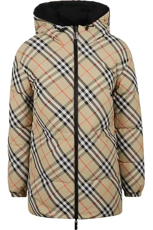 Burberry Winter Jackets, female, , S, Checked Hooded Reversible Down Jacket