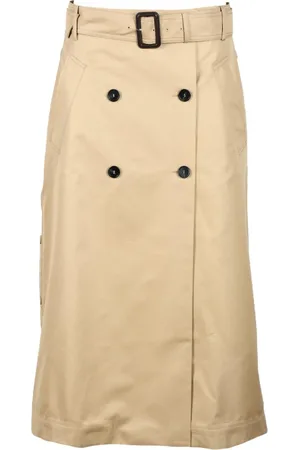 Max Mara Midi Skirts, female, , XL, Long Mist Skirt with Button Closure