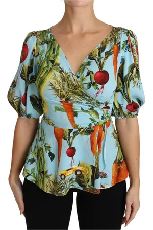 Dolce & Gabbana Extravagant Silk Top with Chamois Print