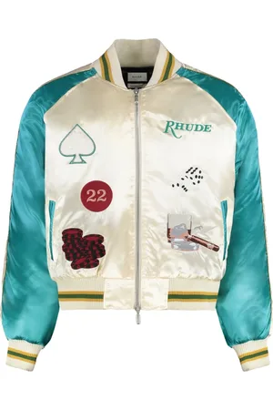 Rhude Bomber Jackets, male, , S, Ribbed Knit Bomber Jacket
