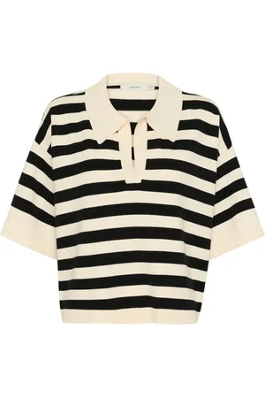 Gestuz Striped Pullover Jumper /Ivory