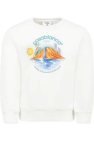 Casablanca Sweatshirts, unisex, , 4 Y, Ivory Oasis Print Sweatshirt