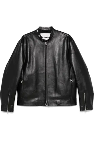 Jil Sander Leather Jackets, male, , L, Zip-Front Outerwear with Pockets