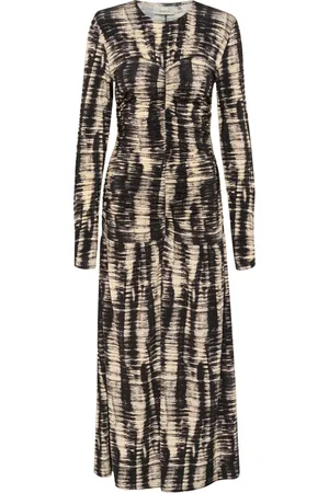 Gestuz Butter Yellow Abstract Print Long Dress
