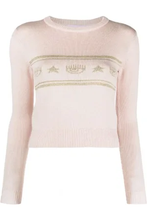 Chiara Ferragni Round-neck Knitwear, female, , M, Stylish Jumpers for a Chic Look