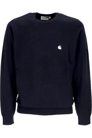 Carhartt Round-neck Knitwear, male, , S, Dark Navy/Wax Crewneck Jumper