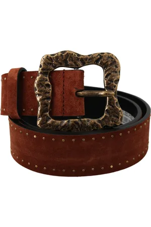 Dolce & Gabbana Belts, male, , 90 CM, Elegant Suede Belt with Golden Studs