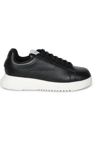 Emporio Armani Sneakers, male, , 8 UK, Leather Trainers with Sturdy Sole