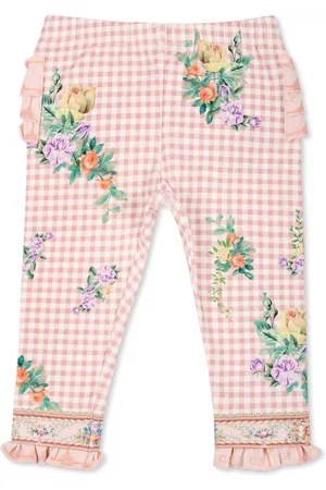 Camilla Leggings, female, , 6 M, Pink Vichy Leggings with Floral Print