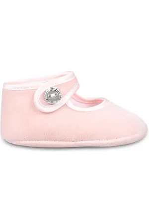 MONNALISA Velvet Crystal Strap Ballet Flats