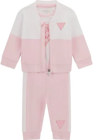 Guess Newborn Short Sleeve Sweatshirt, Trousers, and Bodysuit Set