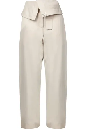 J.W.Anderson Ivory Silk Fold Over Trousers