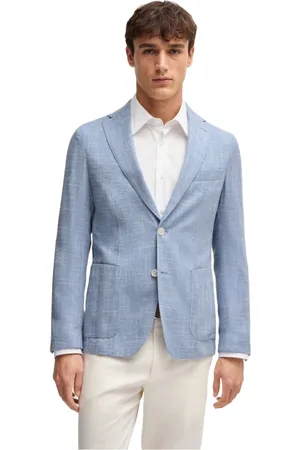 HUGO BOSS Blazers, male, , 2XL, Micro-patterned wool blend blazer