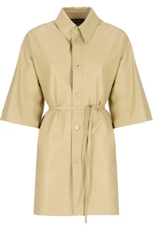 Fabiana Filippi Shirts, female, , XS, Golden Leather Shirt with Collar