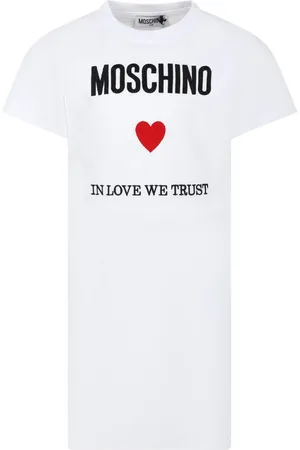 Moschino Dresses, female, , 10 Y, Cotton Short-Sleeved Dress with Logo