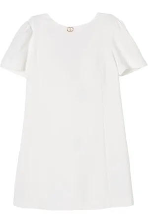 Twin-Set Short crêpe dress with bow