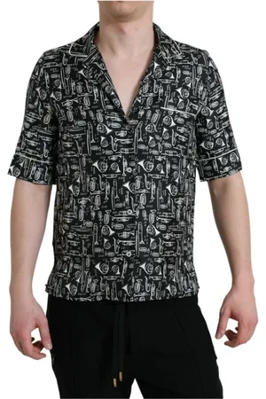 Dolce & Gabbana Silk Trumpet Print Polo T-Shirt