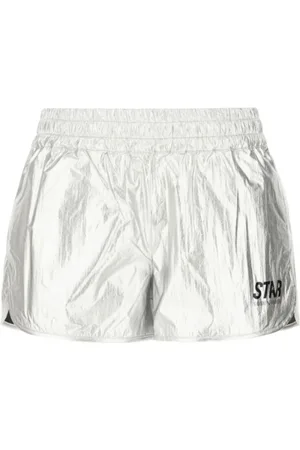 Golden Goose Metallic Shorts Curved Hem
