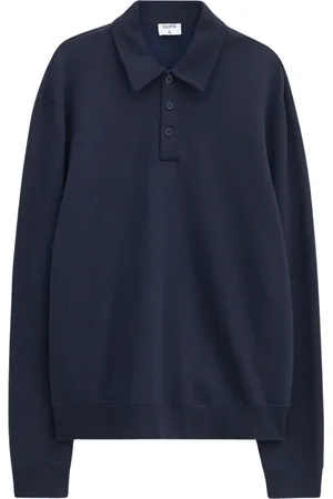 Filippa K Polo Shirts, male, , XL, Navy Polo Sweatshirt Ss25 Minimalist Elegance