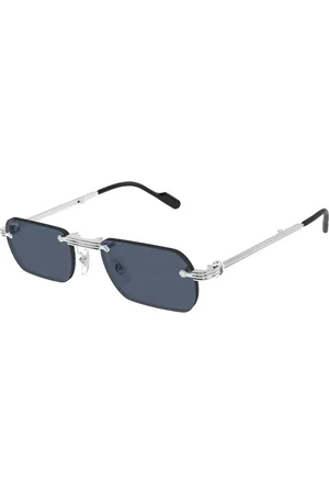 Cartier Folding Sunglasses with Blue Lenses