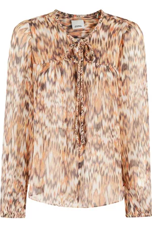 Isabel Marant Orange Silk Printed Blouse