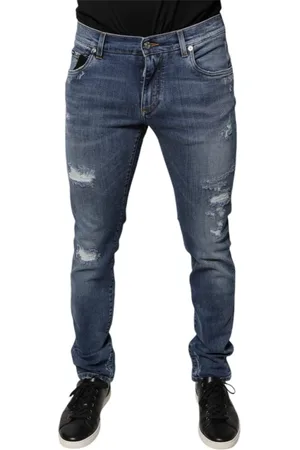 Dolce & Gabbana Skinny Jeans, male, , M, Distressed Skinny Denim Jeans