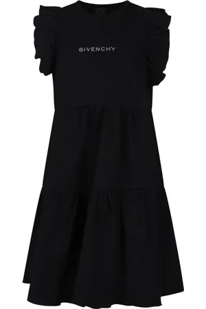 Givenchy Dresses, female, , 6 Y, Cotton Short-Sleeved Dress with Ruffles