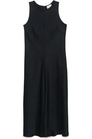 FORTE FORTE Midi Dresses, female, , XS, Satin Round Neck Dress