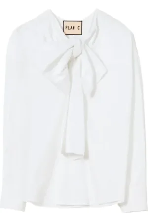 Plan C Blouses, female, , XS, Poplin Shirt with Maxi Bow