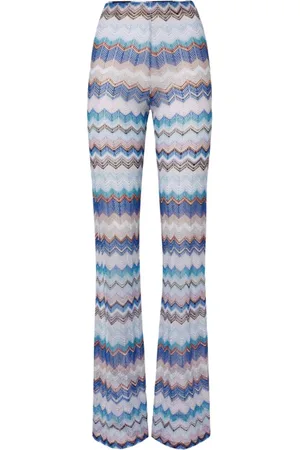 Missoni Wide Trousers, female, , M, Zig Zag Crochet Beach Trousers