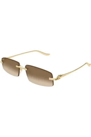 Cartier Sunglasses, unisex, , 58 MM, Gold Brown Sunglasses Ct0505S 003