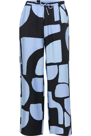 INWEAR Wide Trousers, female, , S, Blue Soft Blocks Wide Leg Trousers