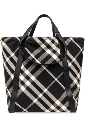Burberry Tote Bags, male, , ONE SIZE, Checked Shopper Bag