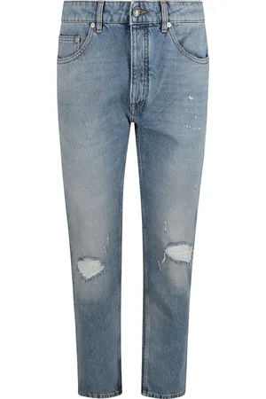Palm Angels Grey Jeans with Monogram Pockets