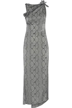 COPERNI Snake Print Asymmetric Flower Gown