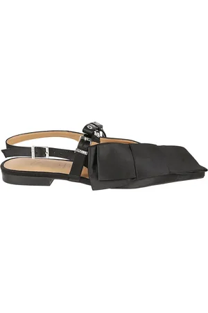 Ganni Satin Bow Ballerina Shoes