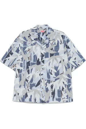Kenzo Short Sleeve Shirts, male, , S, Chiku-Rin Camo Hawaiian Short Sleeved Shirt