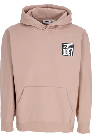 Obey Hoodies, male, , XL, Iconic Hooded Fleece in Warm Taupe