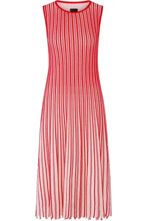 Marc Cain Ribbed Checkered Midi Dress