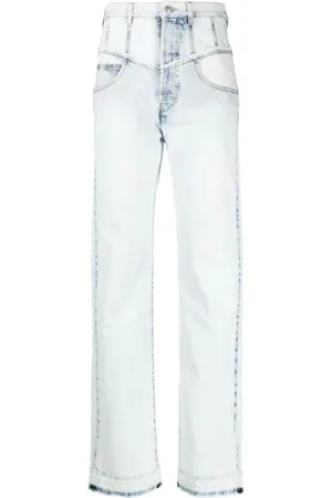 Isabel Marant Wide Jeans, female, , 2XS, Noemie Frayed Edge Straight Leg Jeans