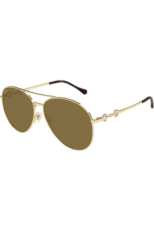 Gucci Sunglasses, female, , 60 MM, Stylish Sunglasses with Brown Lenses