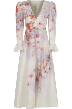 ZIMMERMANN Frill Sleeved Midi Dress