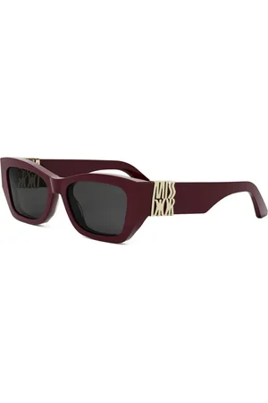 Dior Sunglasses, female, , 55 MM, Geometric Bordeaux Sunglasses with Gold Logo