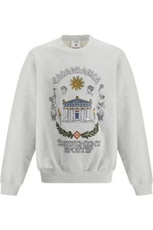 Casablanca Sweatshirts, male, , M, Embroidered Monogram Cotton Sweatshirt