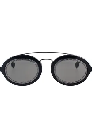 Fendi Sunglasses, unisex, , 52 MM, Round Sunglasses with Metal Bridge