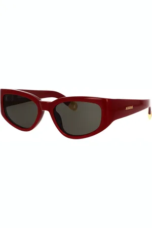 Jacquemus Rectangular Sunglasses with Burgundy Frame