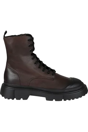 Hogan Lace-up Boots, male, , 11 UK, Leather Ankle Boots with Memory Foam